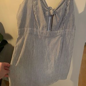 Grey striped mini with cut out